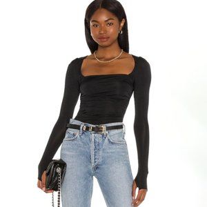 FREE PEOPLE Wind Down Layering Top Black Size M